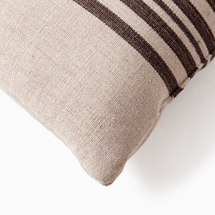 Natural Center Stripe Indoor/Outdoor Pillow | West Elm (US)