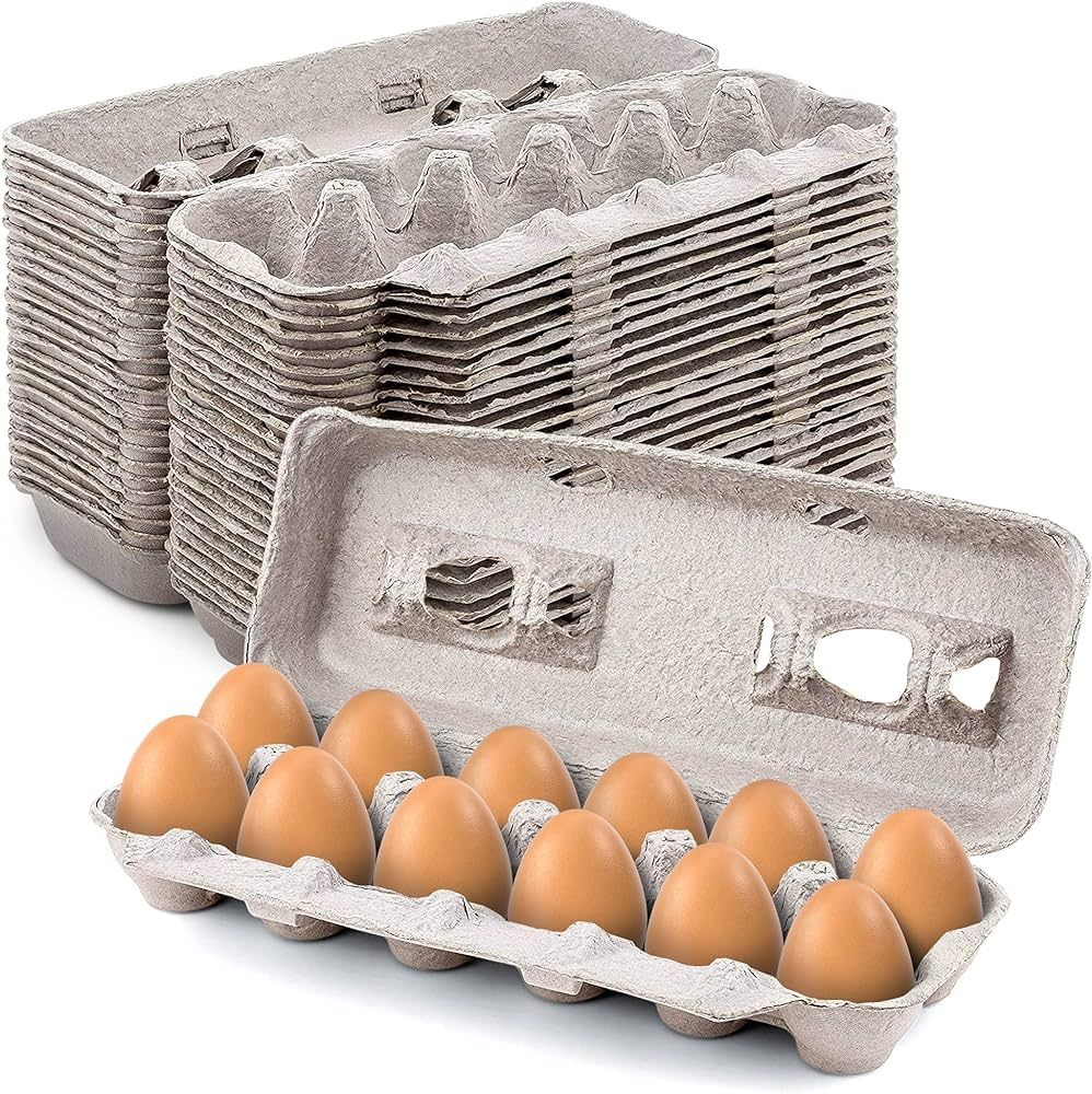MT Products Blank Natural Pulp Egg Cartons Holds Up to Twelve Eggs - 1 Dozen Strong Sturdy Cardbo... | Amazon (US)