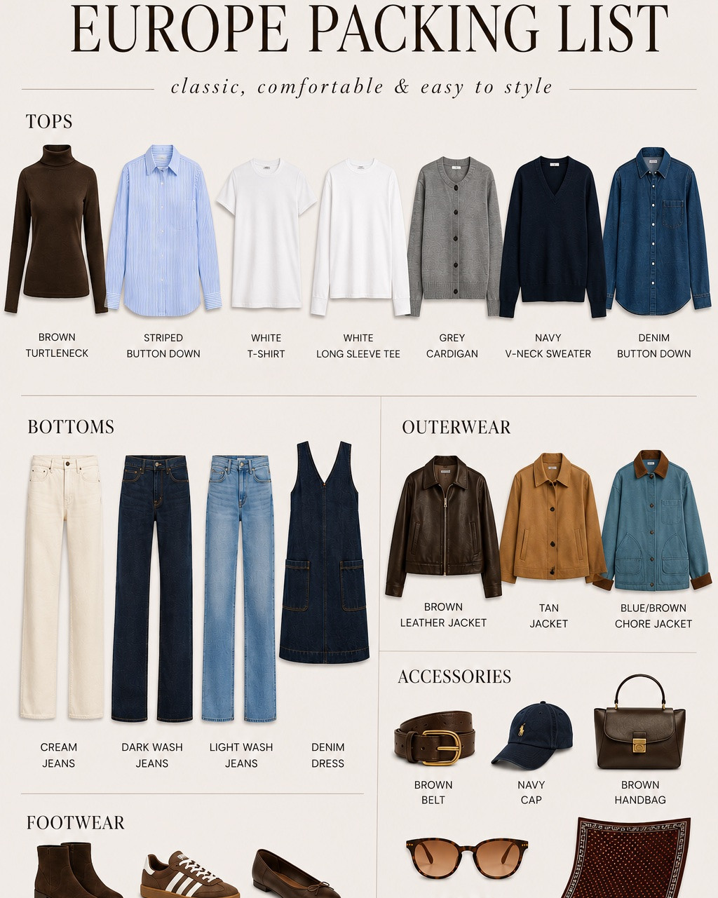 7 days, 7 outfits, one suitcase. Let’s pack for a week in Europe in the fall on a midsize 12.

Tissue turtleneck- large
Non iron striped button up- 12
White t-shirts- large
Cashmere gray cardigan- large
Blue barn jacket- small (go down 2 sizes)
Brown leather jacket- medium
Tan trench short- 6 (go down 2)
Denim dress- medium
Brown belt- 95
White jeans- 10
Denim shirt- 12
Straight leg jeans- 31-27


#packingforvacation #midsizefashion #falloutfitideas #falloutfitinspo #doen