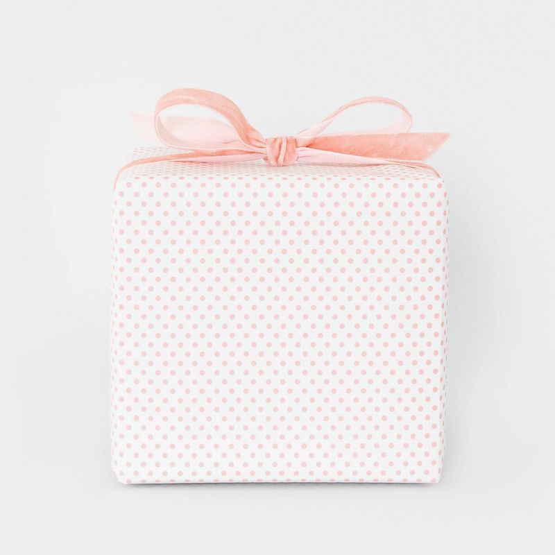 30 sq ft Rose Tiny Dot on White Gift Wrap - Sugar Paper&#8482; + Target | Target