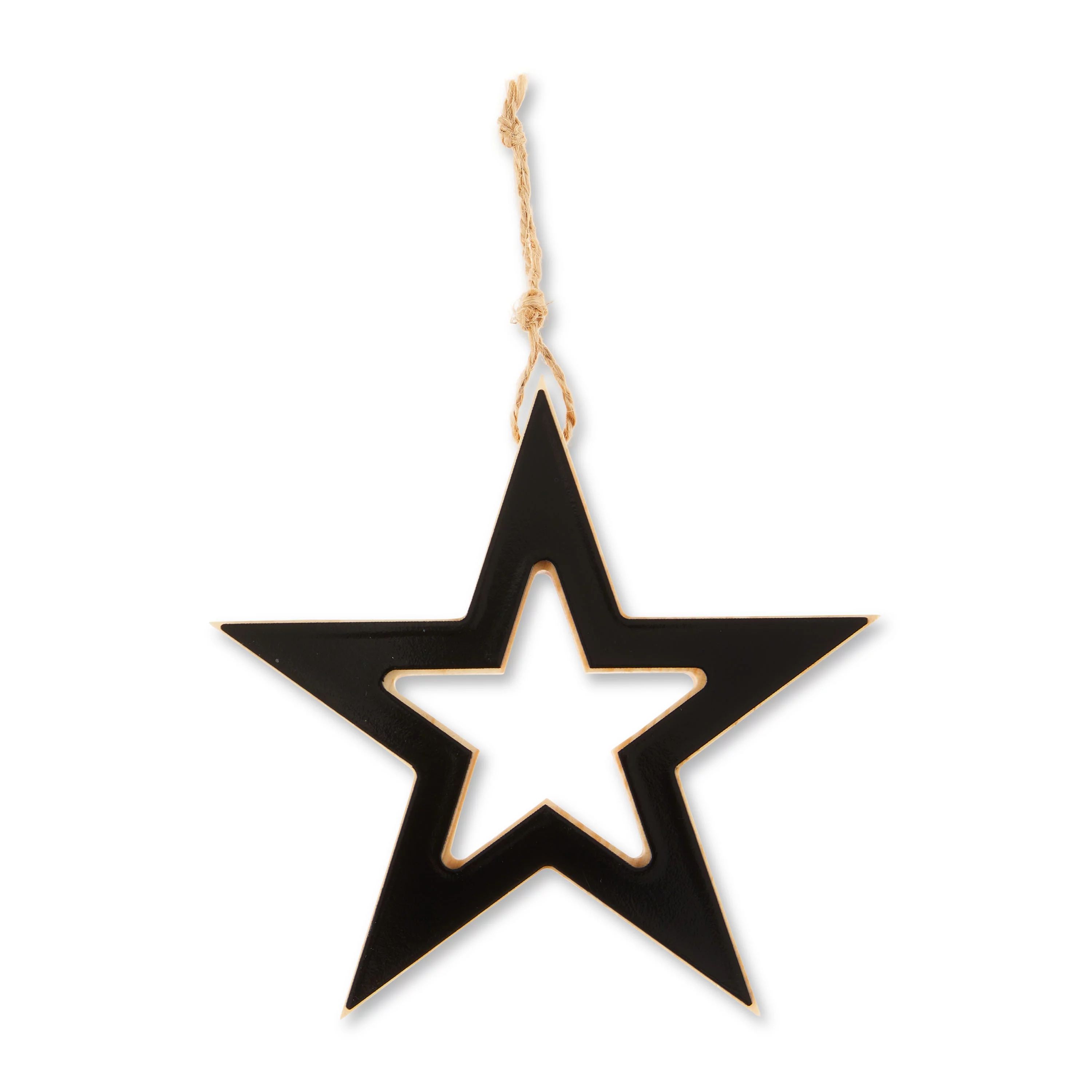 Wood Black Star Christmas Ornament, 5.75 in, by Holiday Time - Walmart.com | Walmart (US)