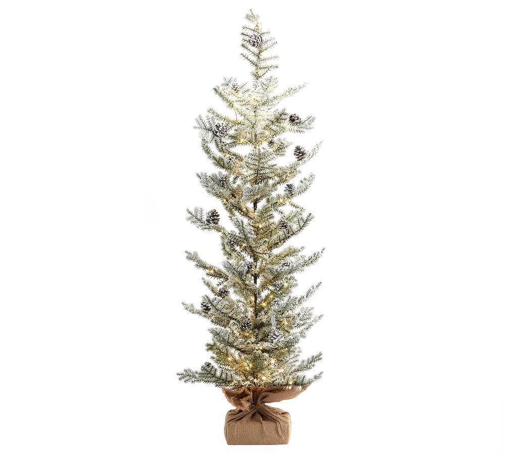 Pre-Lit Faux Snowy Pine Trees | Pottery Barn (US)