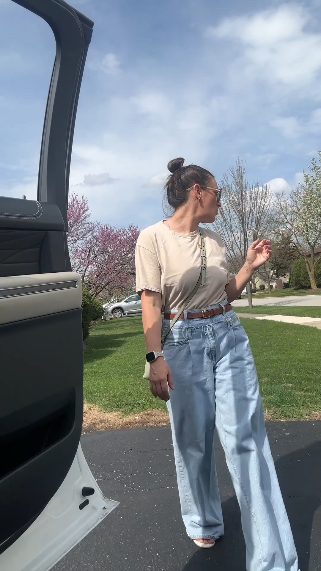 After school park play: on warm, sunny days, we try to hit up a local park after school for a bit of fresh air and fun. Wide leg, daytime denim with a simple tee are an easy go-to. Adding a belt can add dimension to an otherwise plain outfit. Simple sandals keep you cool and comfortable. A crossbody bag keeps your hands free for maximum play. And Sunnies, of course, to protect your eyes ☀️

#LTKootd #LTKKids