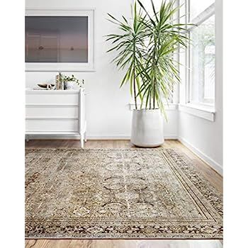 Loloi ll Layla Collection LAY-03 Classic Traditional Area Rug 2'3" x 3'9" Olive/Charcoal | Amazon (US)