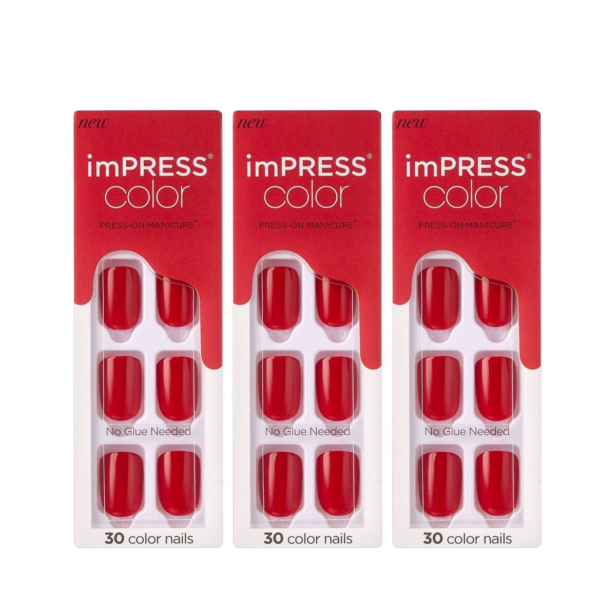 Kiss imPRESS Press-On Manicure Fake Nails - Reddy or Not - 90ct | Target