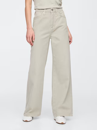 High Rise Studded Wide-Leg Jeans | Gap Factory