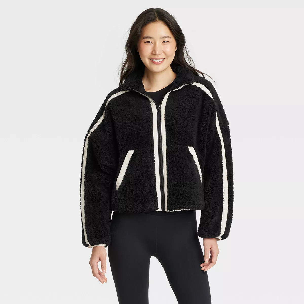 Women's Piped High Pile Fleece Jacket - JoyLab™ | Target
