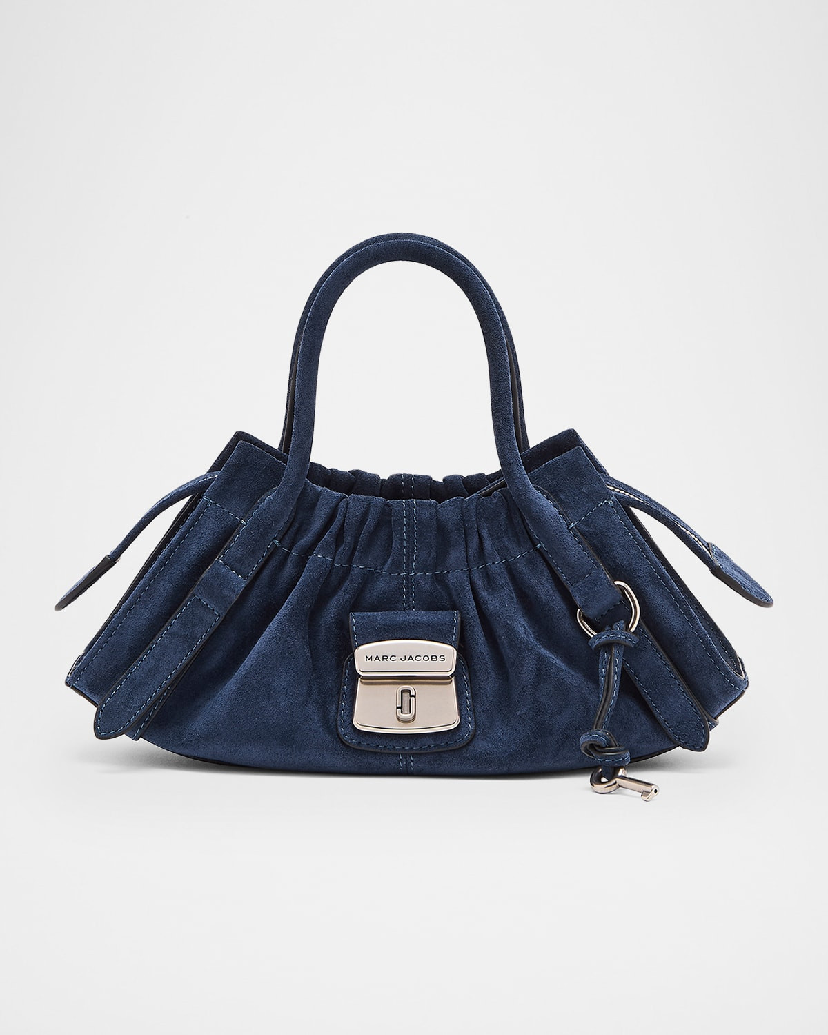 The Cristina Small Ruched Suede Satchel Shoulder Bag | Neiman Marcus