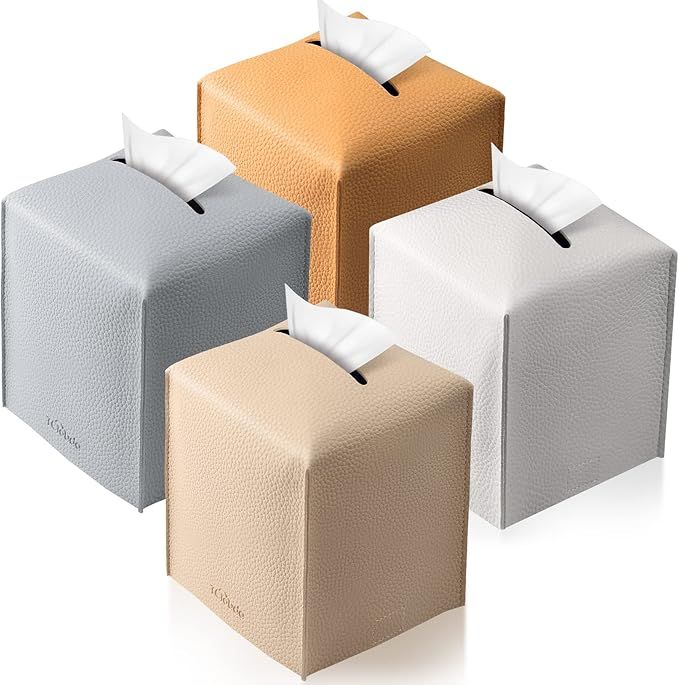 Tissue Box Cover, Tclouda, Modern PU Leather Square Tissue Box Holder Multiple | Amazon (US)