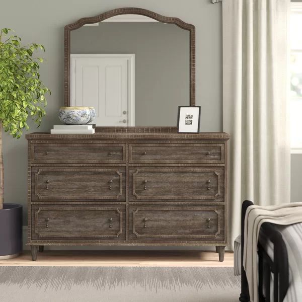 Clintwood 6 Drawer 64" W Double Dresser with Mirror | Wayfair North America
