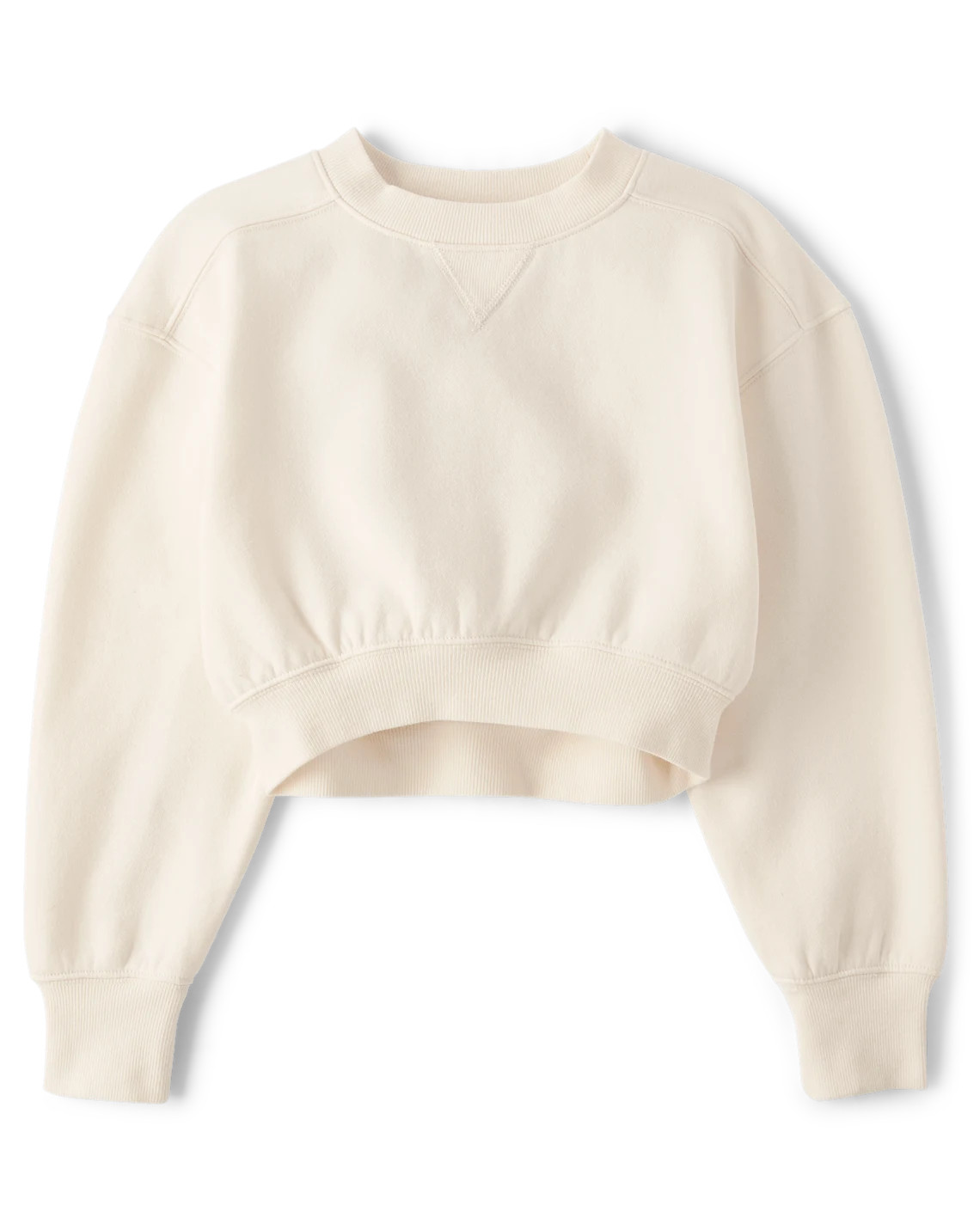 Girls Garment Dyed Premium Fleece Sweatshirt - white | The Children's Place