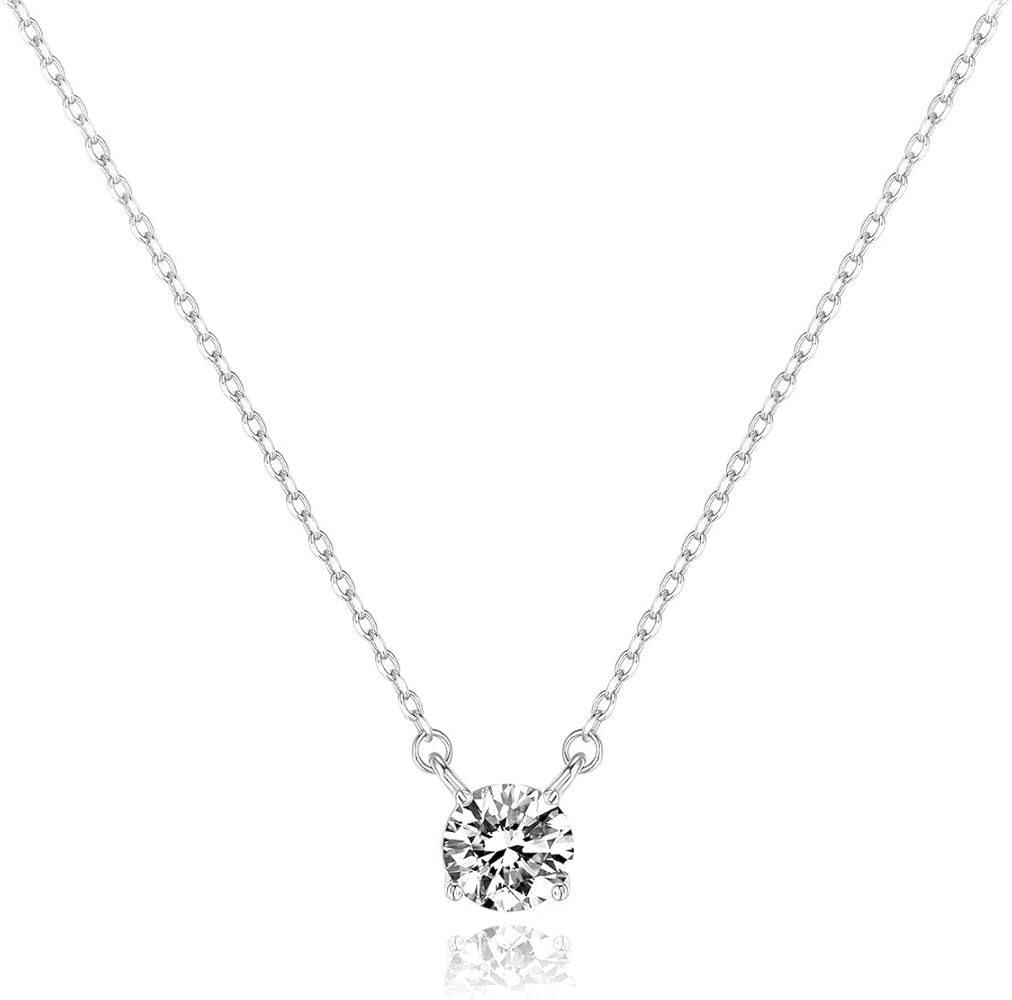 Swarovski Necklaces with 7mm Solitary Crystal Hypoallergenic for Women Girls | Amazon (US)