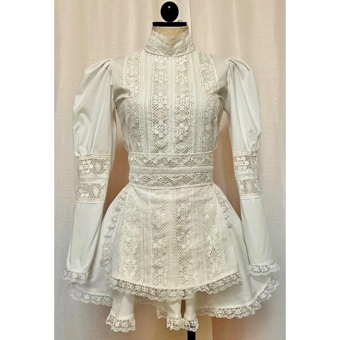 The Lulu Dress- Victorian Lace Cotton Fitted Dress - Etsy | Etsy (US)