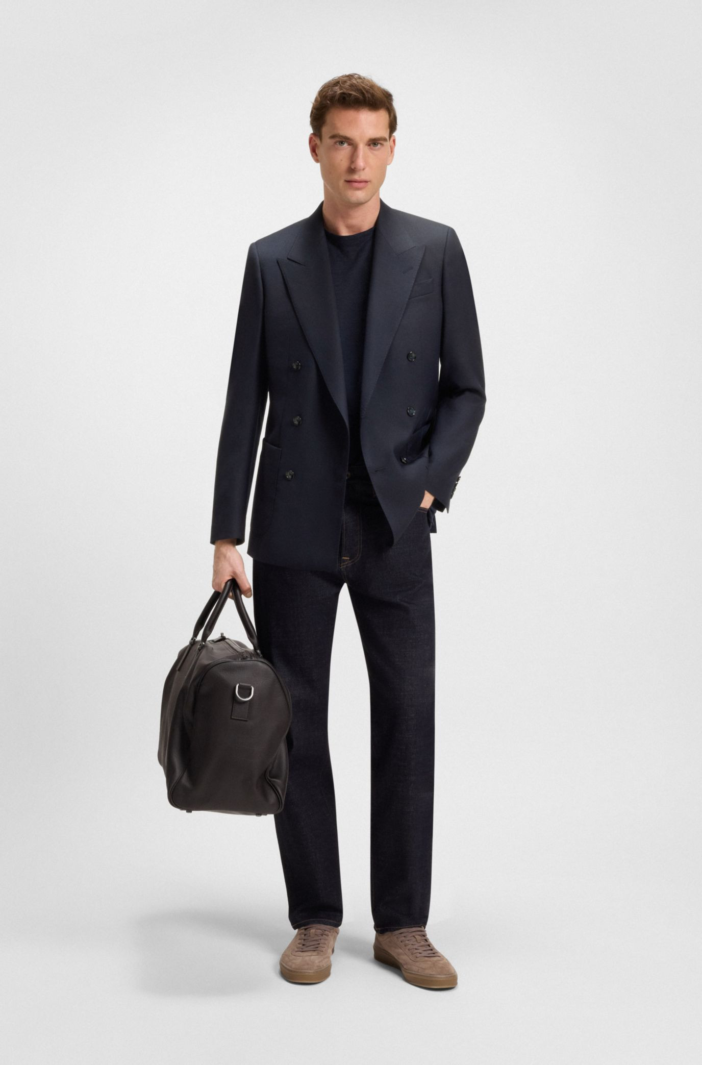 BECKHAM x BOSS double-breasted blazer in stretch wool | Hugo Boss (US)