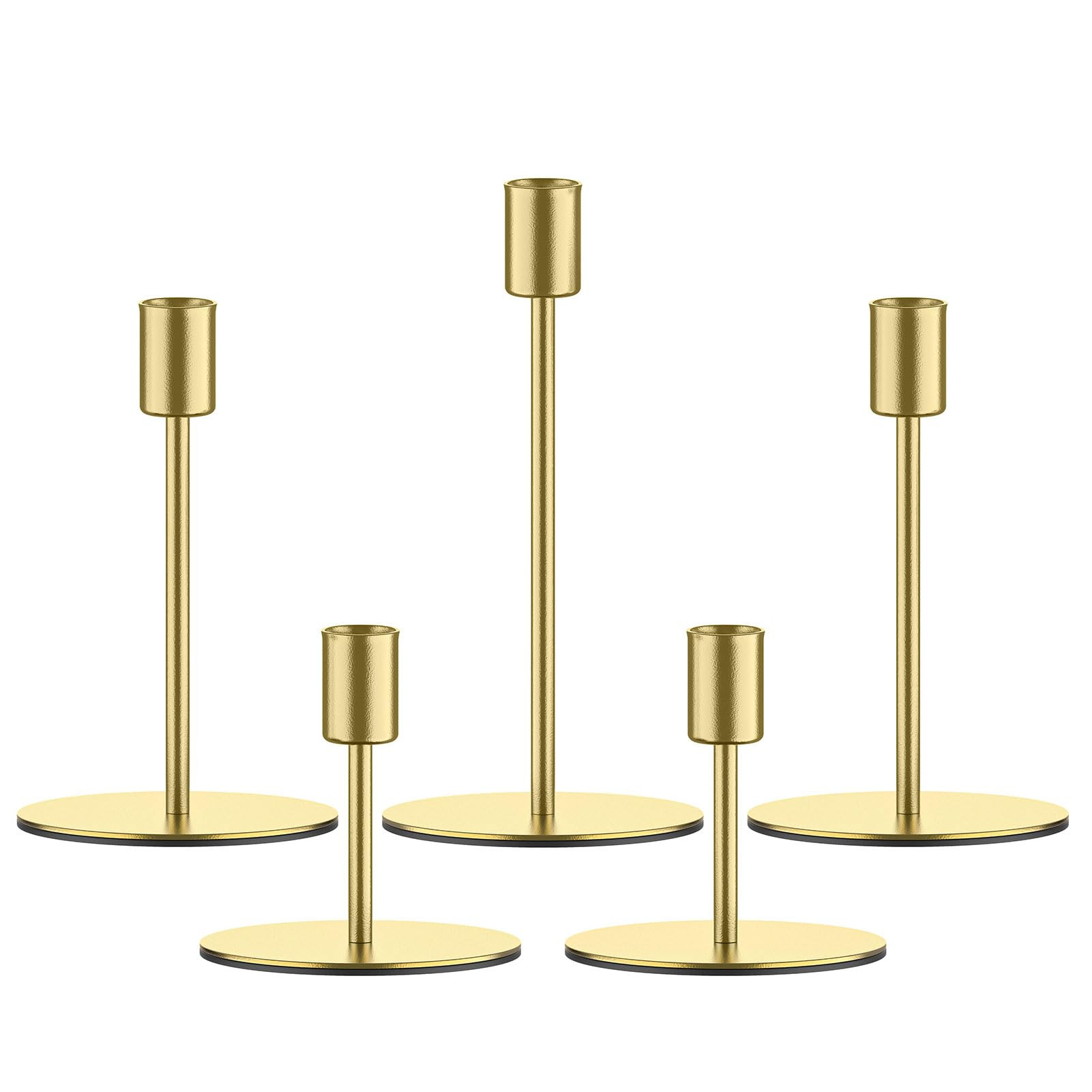 smtyle Gold Candlestick Candle Holders Set of 5 for Tapered Candles Ideal for Wedding Festive Eve... | Amazon (US)