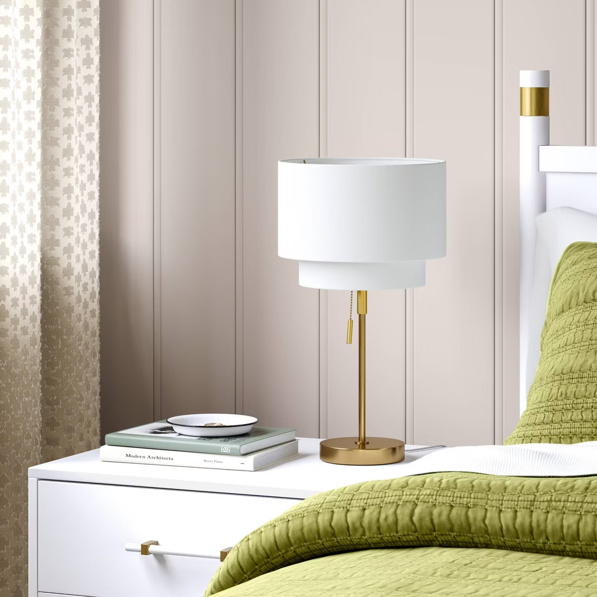Double Shade Knurled Collection Table Lamp Gold - Threshold™ | Target