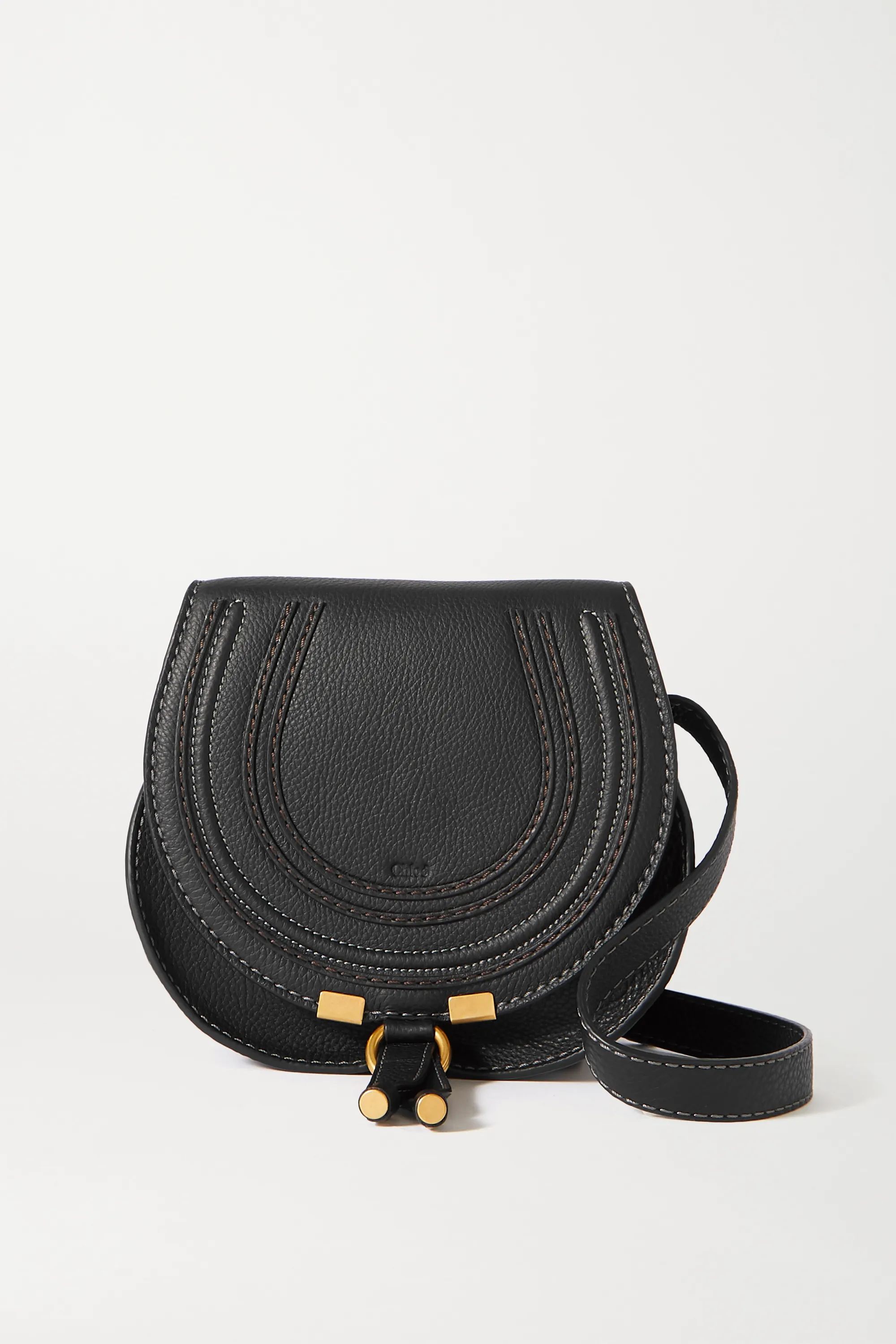 Black Marcie mini textured-leather shoulder bag | Chloé | NET-A-PORTER | NET-A-PORTER (UK & EU)
