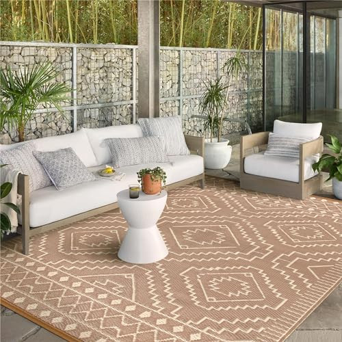 Wonnitar Outdoor Rugs 8x10 Waterproof Plastic Straw Rug, Large Outdoor Camping Rug for RV, Revers... | Amazon (US)