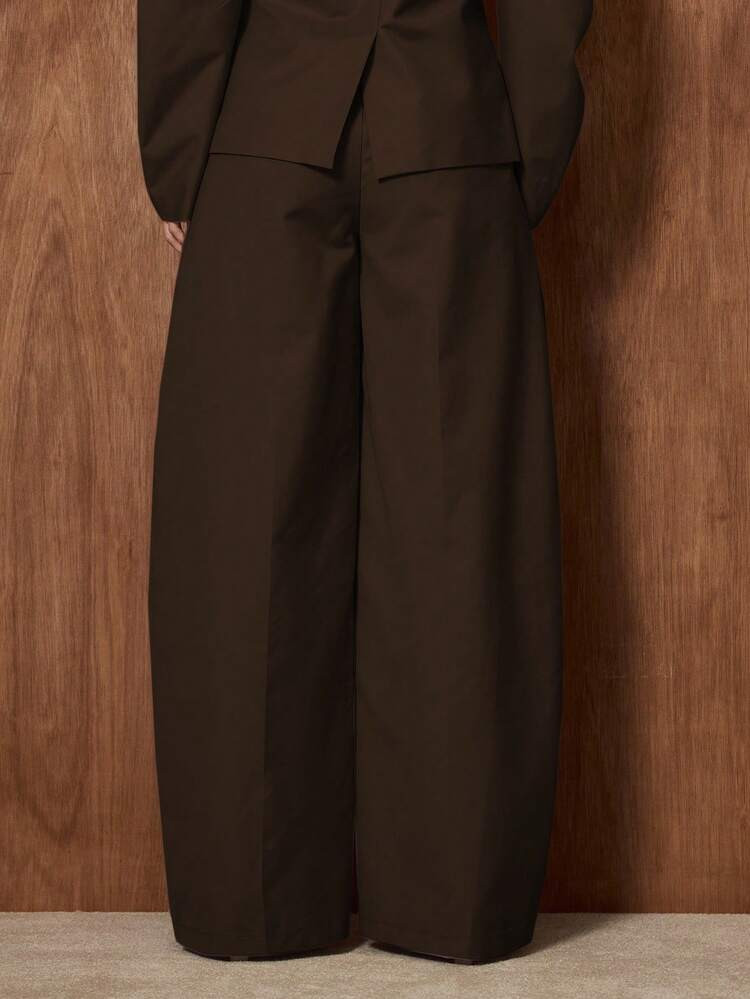 MUSERA Extreme Wide Leg Pleated Suit Trousers Only Cute Date Night Going Out Night Out Work Office Clean Cut Pants Casual | SHEIN