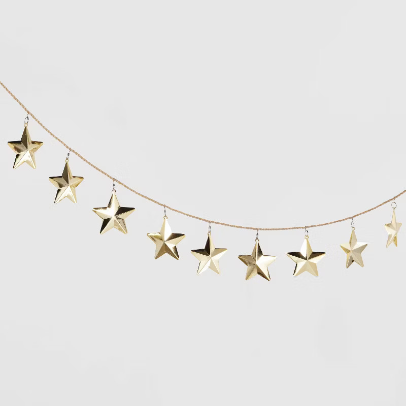 72" Decorative Metal Star Garland Gold - Wondershop™ | Target