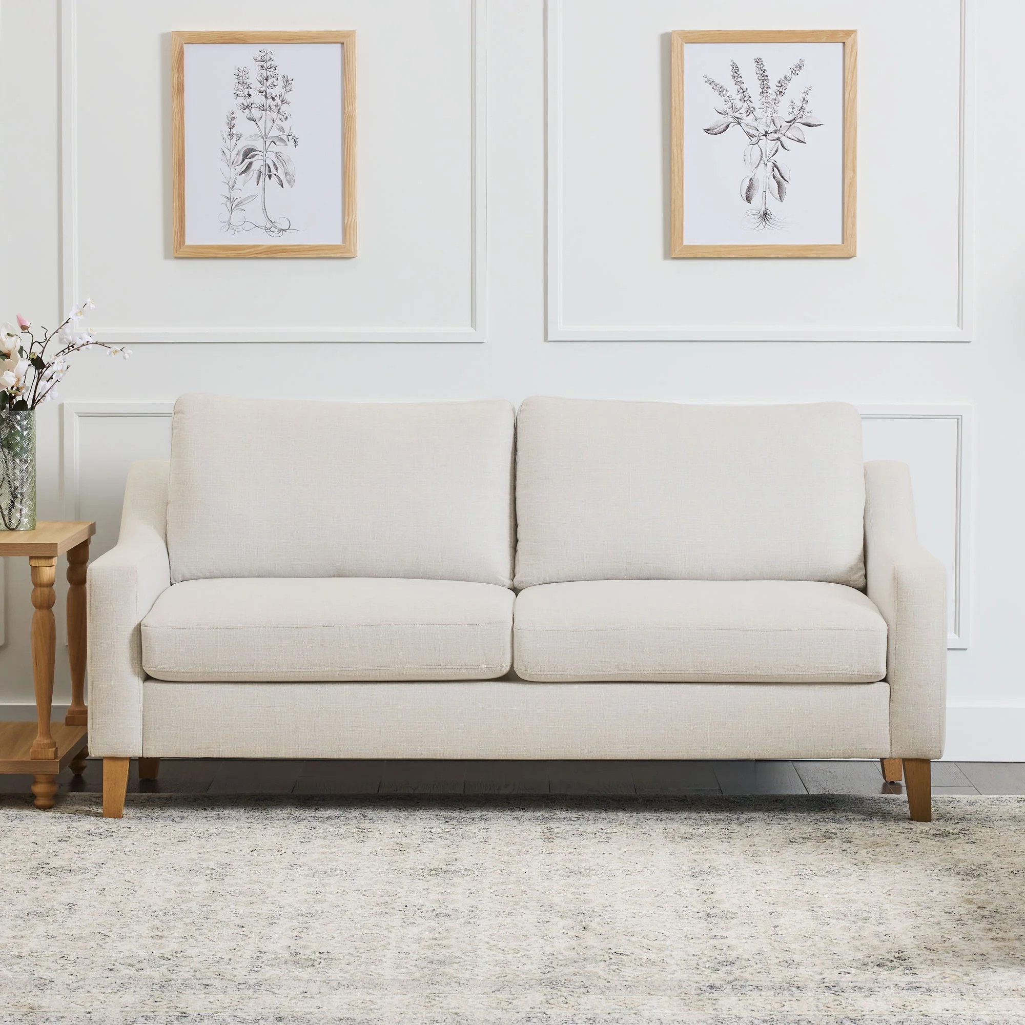 My Texas House Fairview 75" Upholstered Sofa, Oat | Walmart (US)