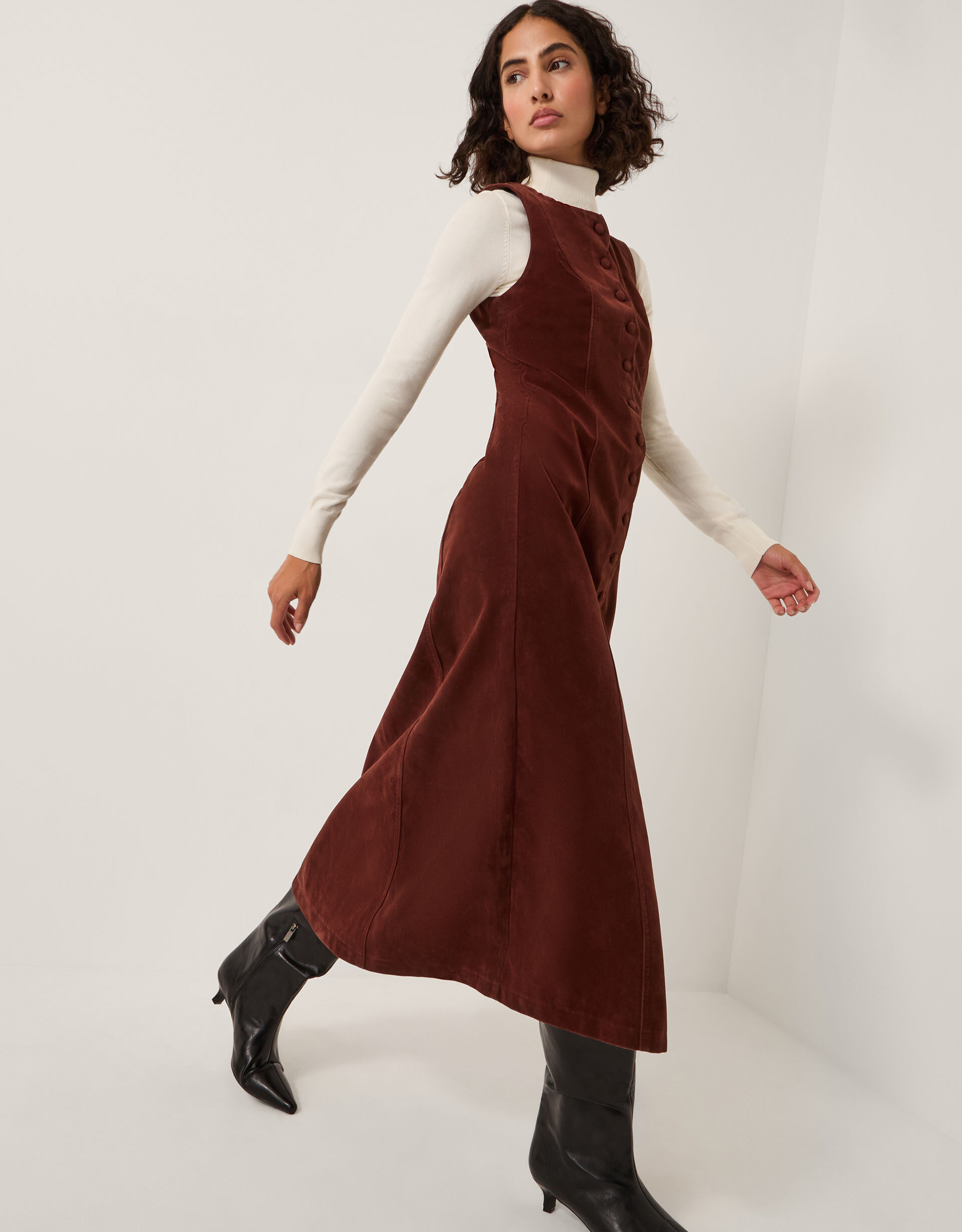 Rubi Sleeveless Scallop Midi Dress Red | Monsoon (UK)