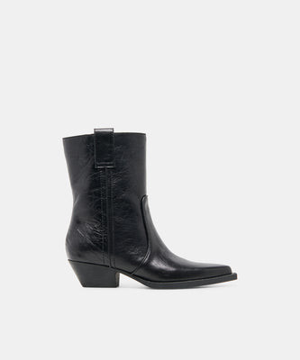 Ryen Booties in Black Leather Size 7.5 By Dolce Vita | DolceVita.com
