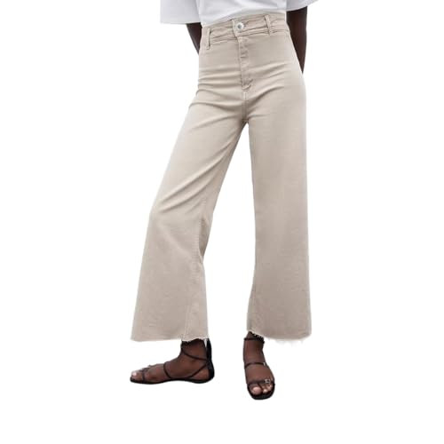 Supgoreou Women's Wide Leg Jeans High Waisted Stretchy Trendy Casual Versatile Work Denim Pants Trousers 2025-Khaki,Size Large | Amazon (US)