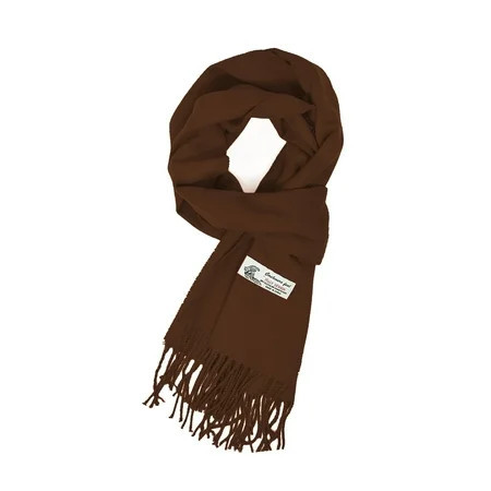 Unisex Winter Solid Plain Scarves Wool Feel Classic Super Soft Luxurious Scarf - Brown | Walmart (US)