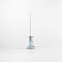 Kati Small Blue Glass Taper Candle Holder 5" | Crate & Barrel | Crate & Barrel