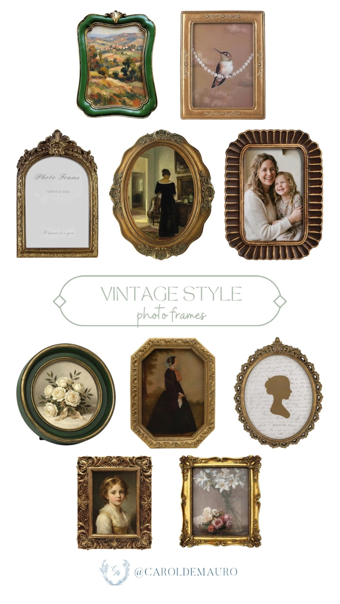 vintage style, photo frames, antique style, home decor, interior styling, gallery wall, entryway decor, foyer decor, living room decor

#LTKHome
