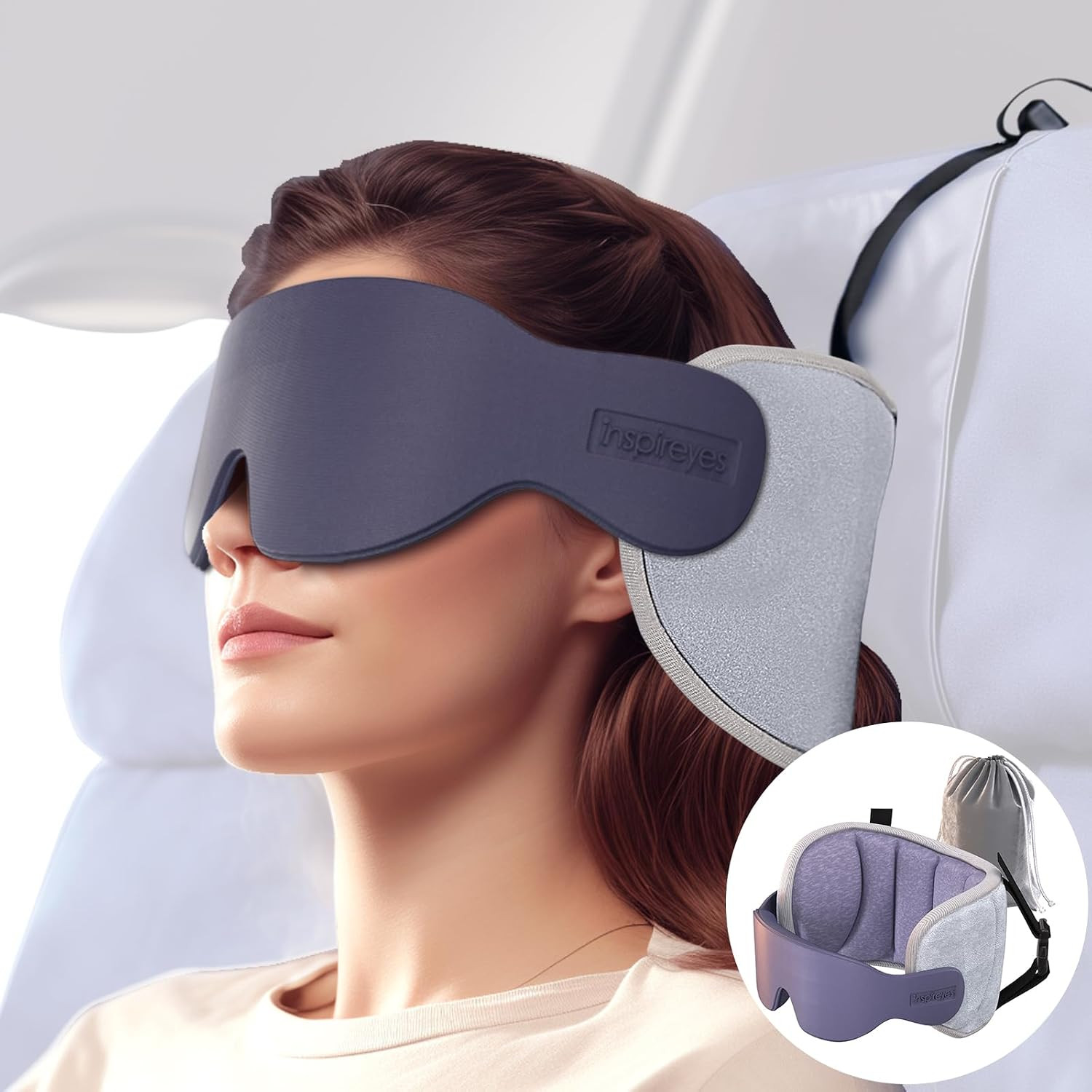 Travel Pillow for Airplane, 360° Head Support for Long Flight | Amazon (US)