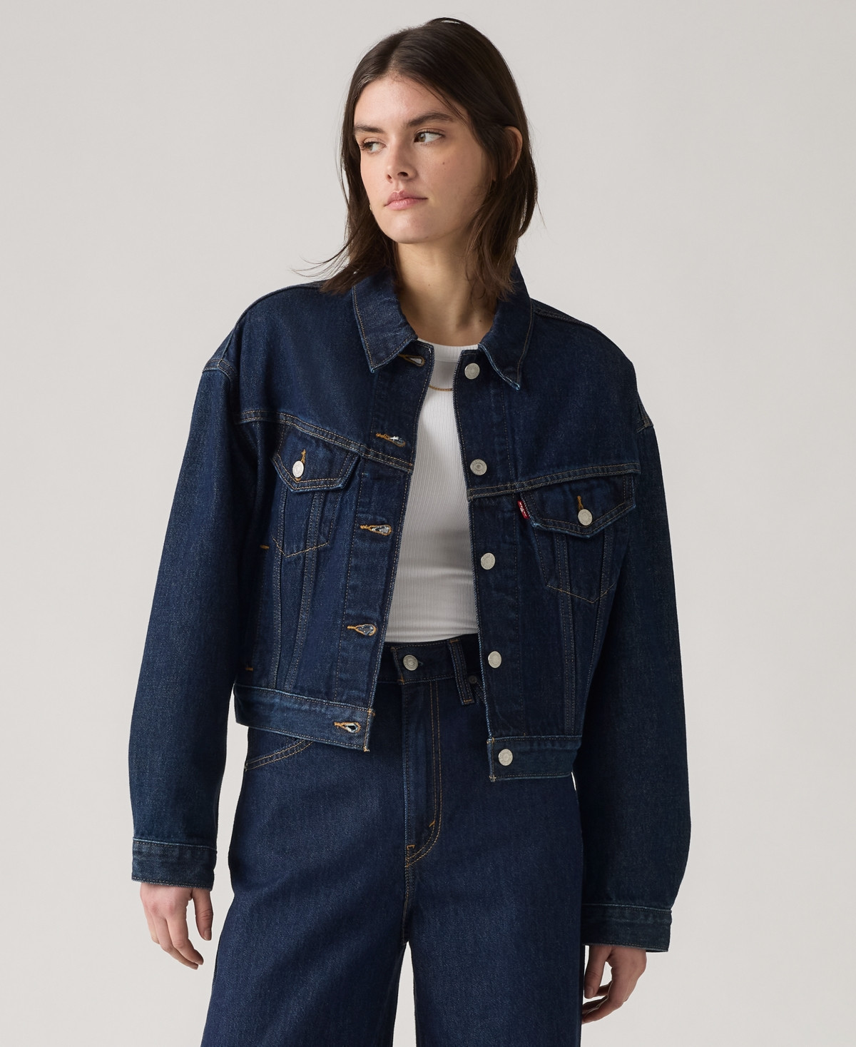 Levi's Women's Shrunken '90s Trucker Jacket - Blue | Macy's
