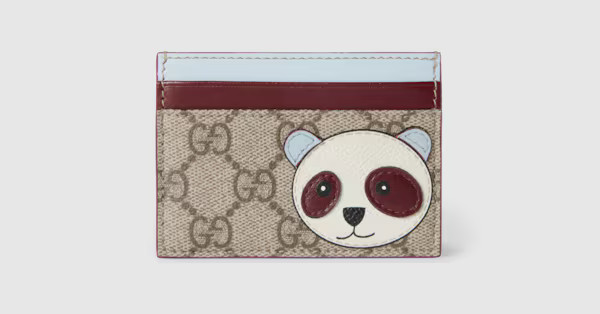 Bi-color GG card case with panda detail | Gucci (US)
