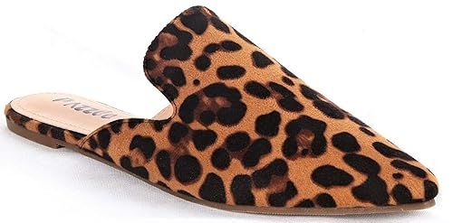 Bella Luna Milly-S1 Women Pointed Toe Slip On Kitten Low Heel Mules Flats Pumps Slides | Amazon (US)