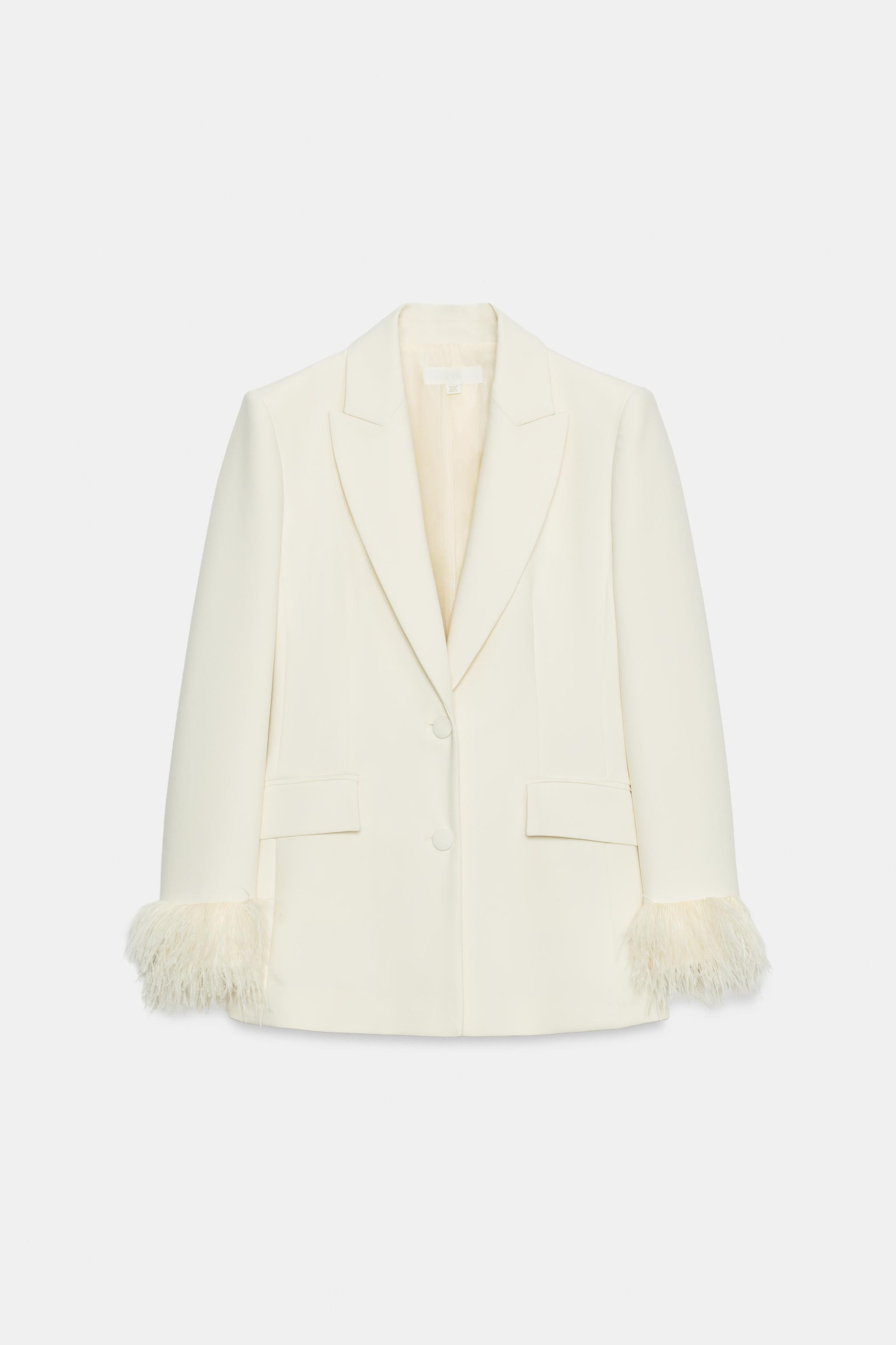 BLAZER WITH FEATHER CUFFS | Zara UK