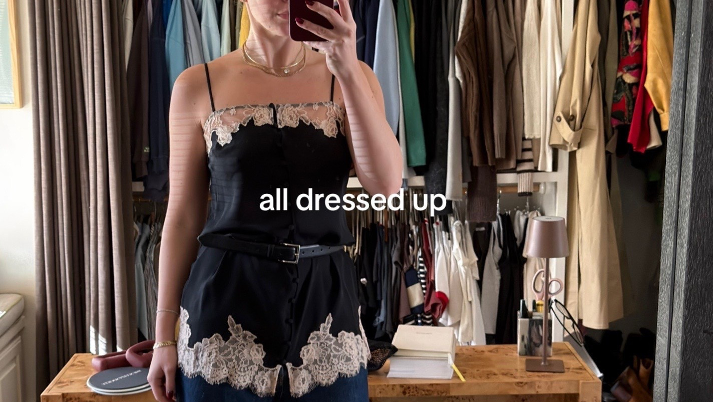 made a cute top out of this lace button slip 🖤

#LTKdayinmylife #LTKgrwm #LTKootd