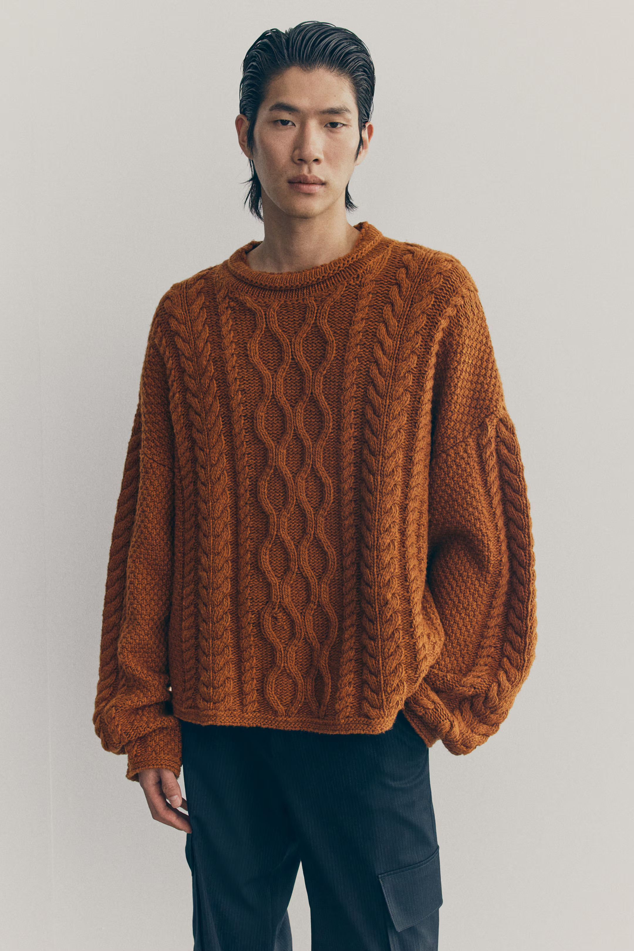 Cable-Knit Wool-Blend Sweater | H&M (US + CA)