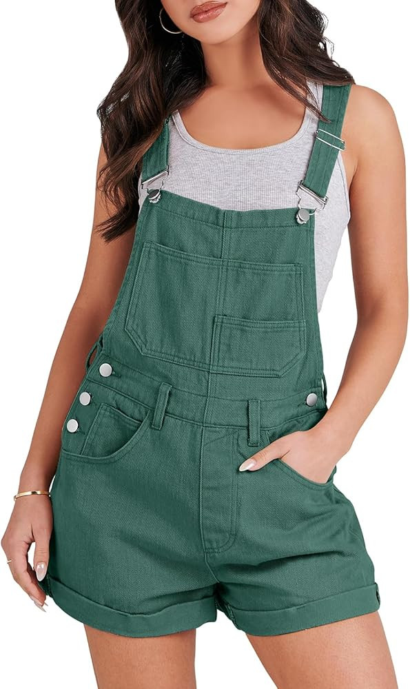 ANRABESS Overalls for Women Denim Shorts Overalls 2025 Summer Casual Loose Fit Adjustable Rompers... | Amazon (US)