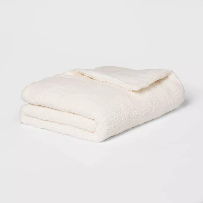 50" x 70" Sherpa Weighted Blanket with Removable Cover - Room Essentials™ | Target