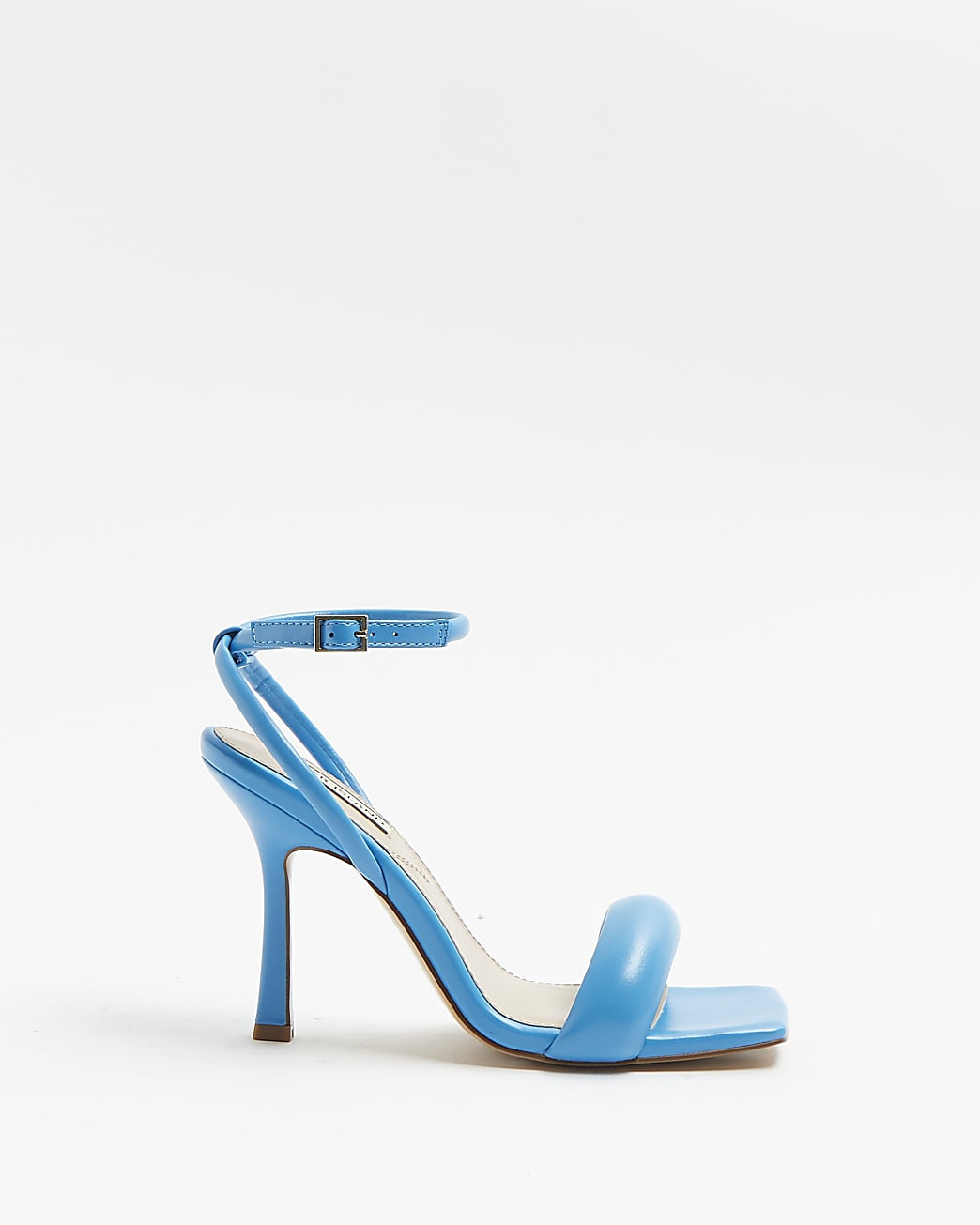 River Island Womens Blue wide fit padded heeled sandals | River Island (US)