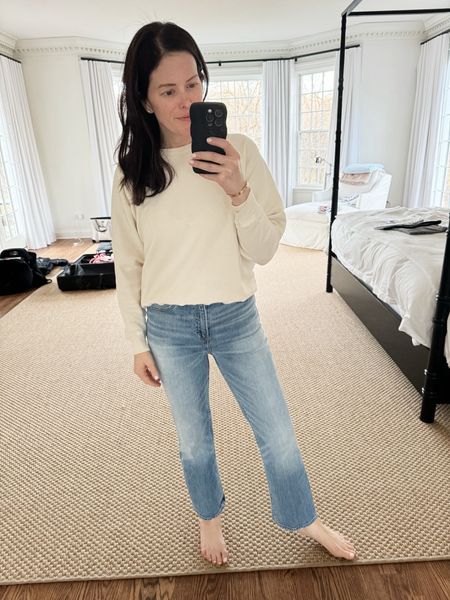 Outfit planning for LA and wearing my favorite basics. These jeans are almost completely sold out but I’ll share a few styles from the brand. They fit SO WELL. And this sweatshirt is a favorite LA brand - I have it in an embarrassing amount of colors. 🫣

#LTKstyletip #LTKtravel