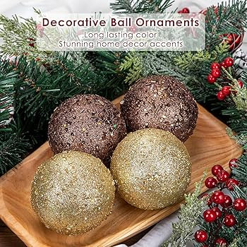 4" Large Christmas Balls Ornaments 6 Pcs Shatterproof Big Bronze Christmas Ornaments for Tree Bul... | Amazon (US)
