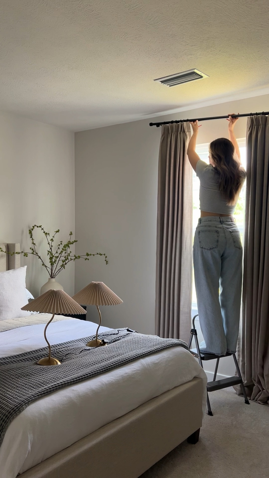 〰️ Brand: TwoPages curtains (measured ourself & ordered online)
〰️ Style: Liz Linen Drape
〰️ Color: Burlywood Birch
〰️ Pinch Pleat (we have the triple pleat downstairs and I think they look super similar)
〰️ Lining: Thermal, Shade Rating: 100%
〰️ Memory Training added

Window treatments 

#LTKHome