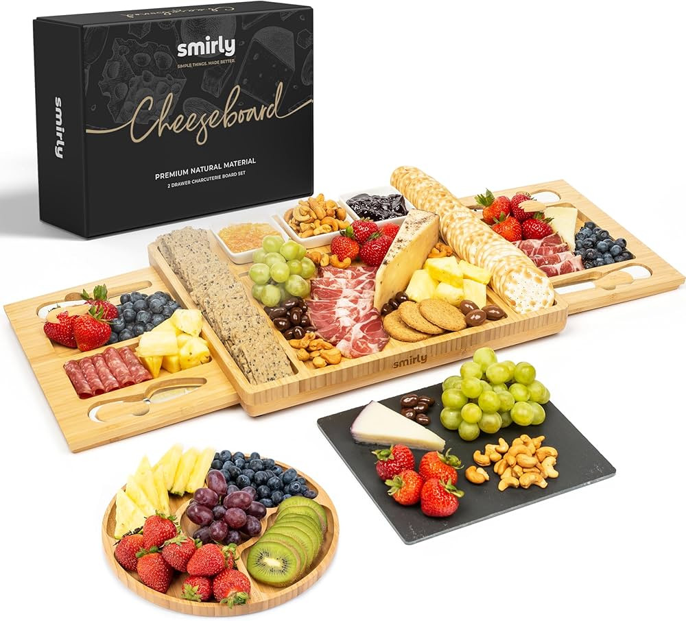 SMIRLY Charcuterie Boards Gift Set: Charcuterie Board Set, Bamboo Cheese Board Set - House Warmin... | Amazon (US)