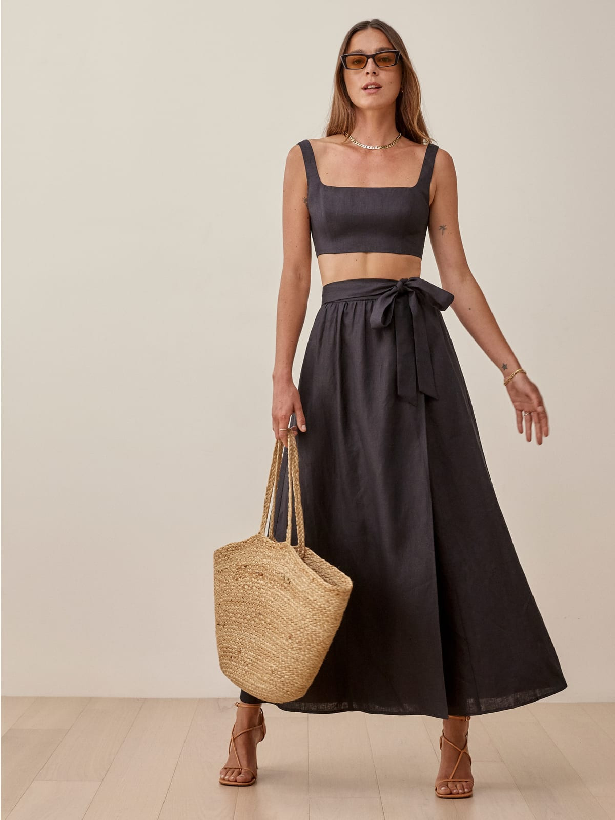 Palm Linen Two Piece | Reformation (Global)