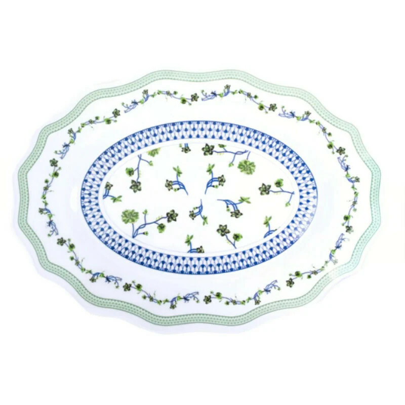 Scalloped Green/Blue Large Serving Melamine Platter | Sea Marie Designs