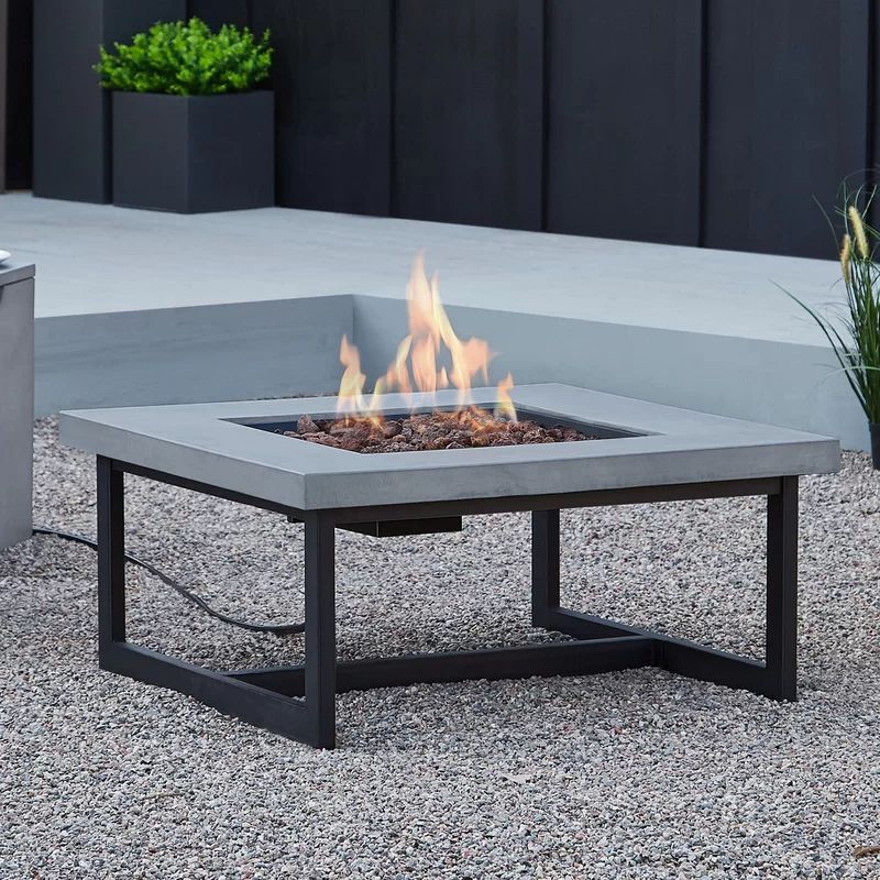 Brenner Concrete Propane/Natural Gas Fire Pit Table | Wayfair North America