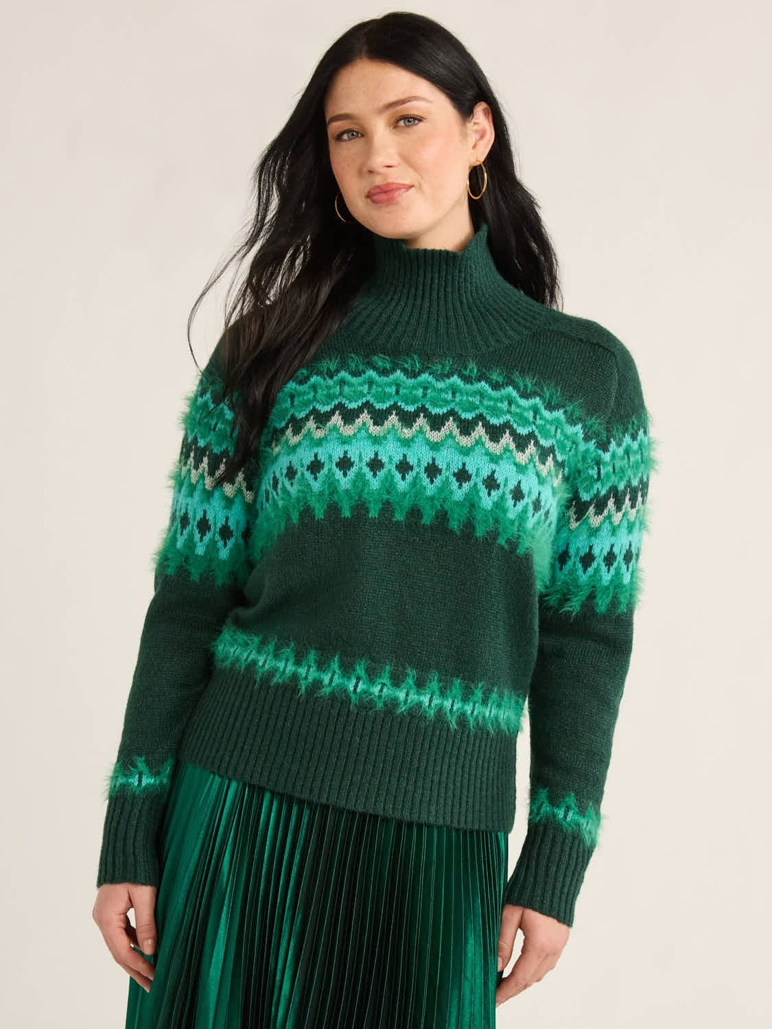 Free Assembly Women’s Fair Isle Turtleneck Sweater, Midweight, Sizes XS-XXXL | Walmart (US)