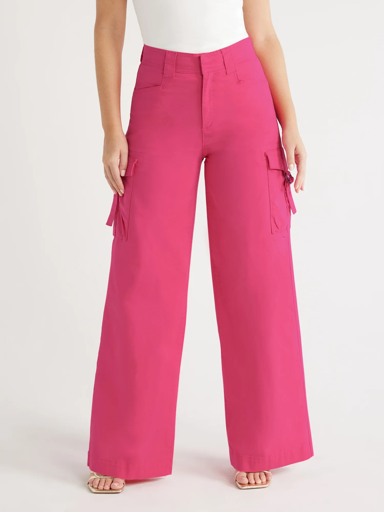 Sofia Jeans Women's Wide Leg Cargo Pants, 32" Inseam, Sizes 0-22 | Walmart (US)